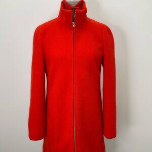 J.CREW LODGE COAT IN ITALIAN STADIUM-CLOTH WOOL VIBRANT FLAME H1207 Size 2